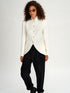 Forme d'Expression Victorian Raw-Edged Linen Coat Ecru White